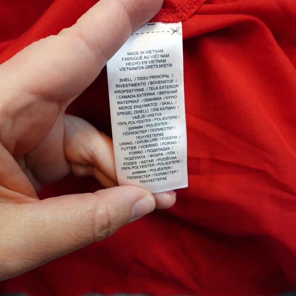 Ralph Lauren Dress Womens 4 Petite Red Floral Fit Flare Midi Georgette Puff Slv - Picture 4 of 11